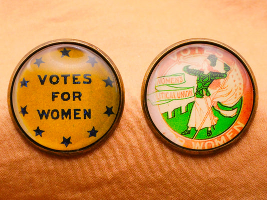 Votes For Women Suffragettes 19th Amendment Vintage Button Reproduction Glass Dome Bronze Metal Button Various 28mm