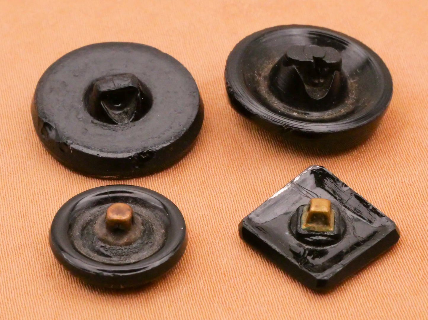 Art Deco Black Silver Turquoise Vintage Glass Button Various 13-18mm