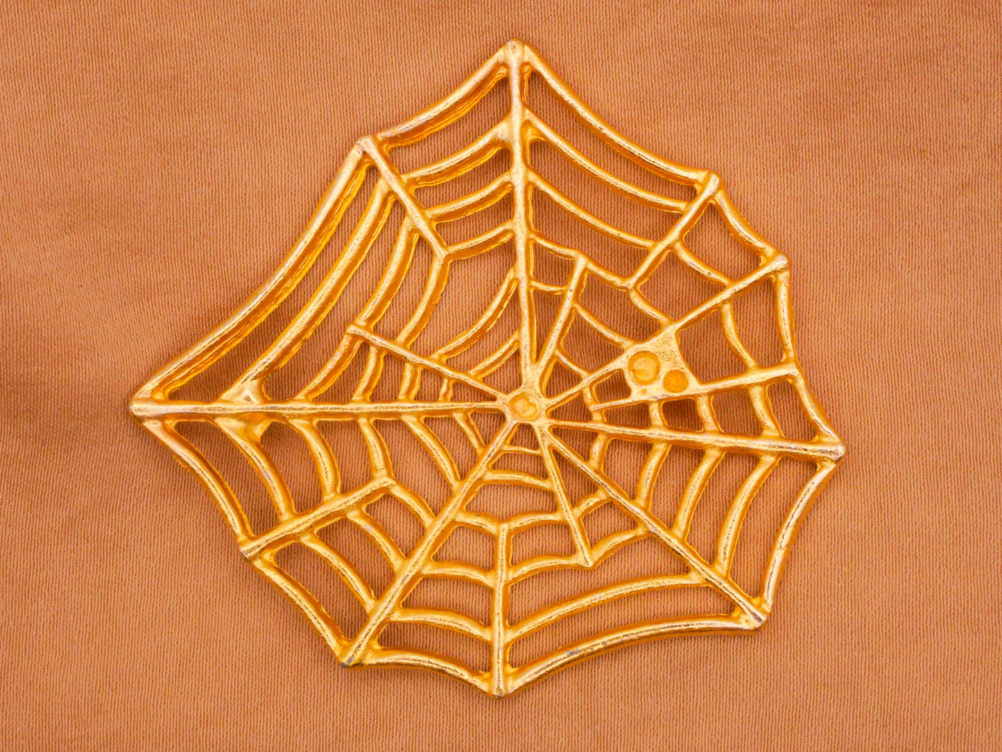 Spider Web Vintage Gold Metal Large Double-Shank Button 49x50mm