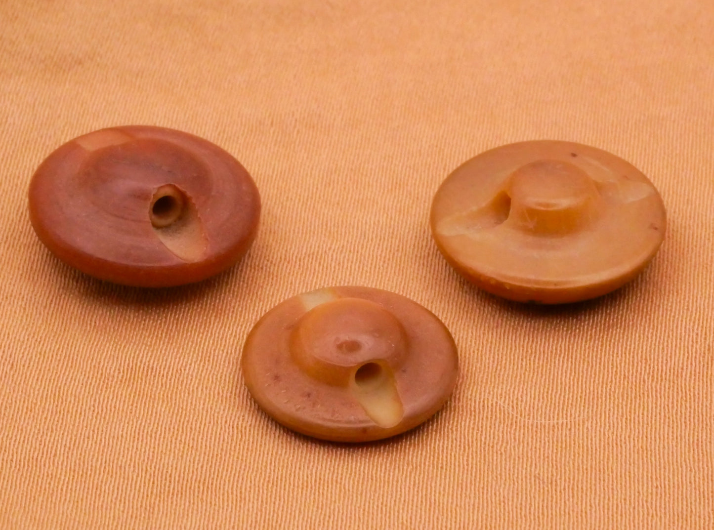 Vegetable Ivory Vintage Tagua Nut Natural Set of Three Buttons 14-16mm