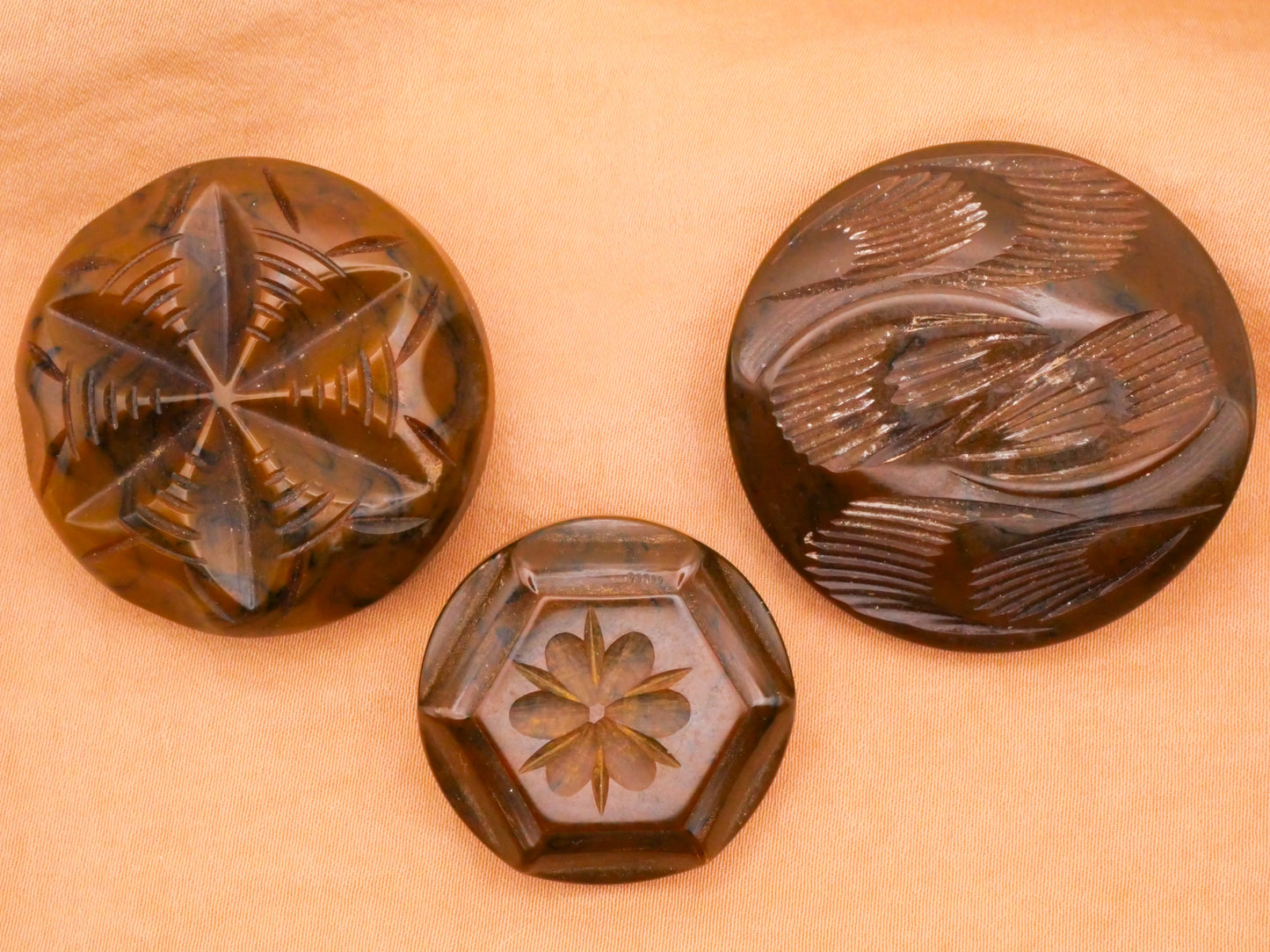 Bakelite Chocolate Brown Vintage Early Plastic Button Various 29-41mm