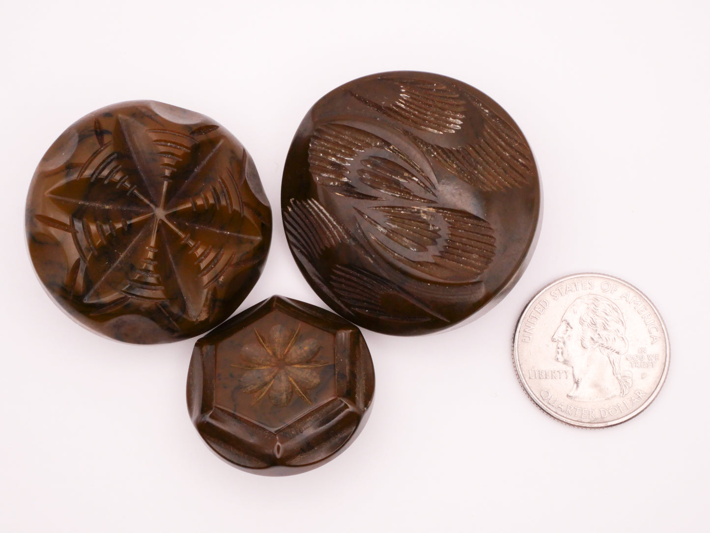 Bakelite Chocolate Brown Vintage Early Plastic Button Various 29-41mm