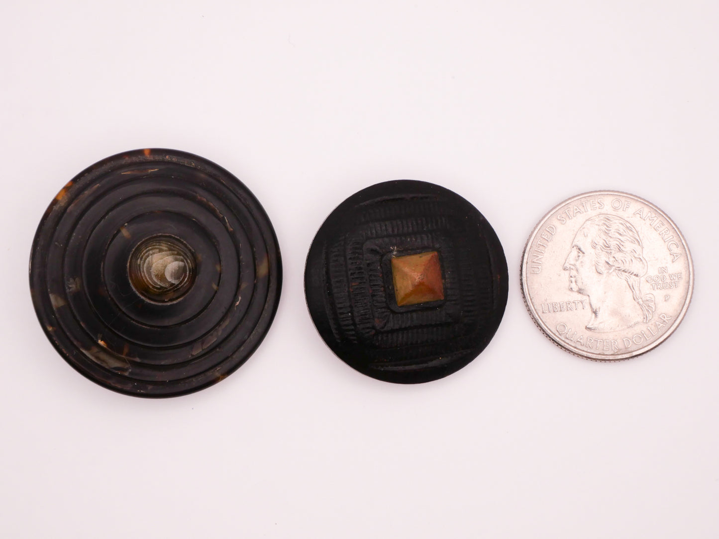 Tiered Vintage Marbled Plastic Wood Button Various 29-34mm