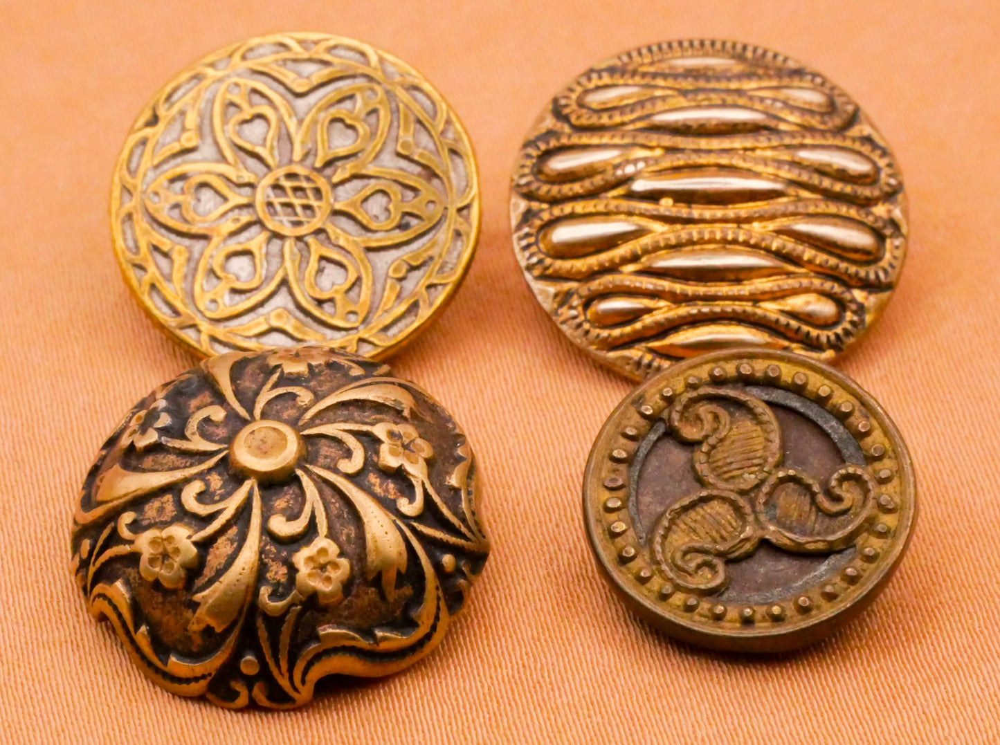 Paisley Mandala Antique Metal Button Various 15-19mm