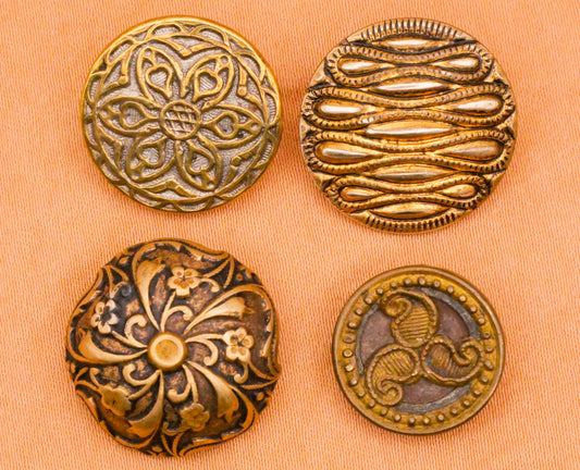 Paisley Mandala Antique Metal Button Various 15-19mm