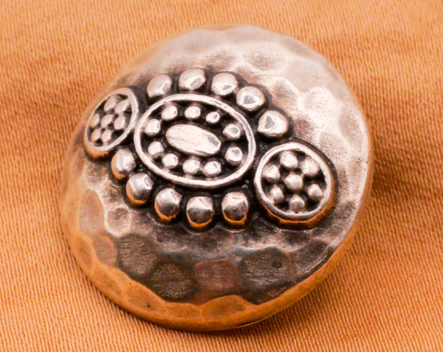 Hammered Design Gold Silver Metal Button Various 23-25mm