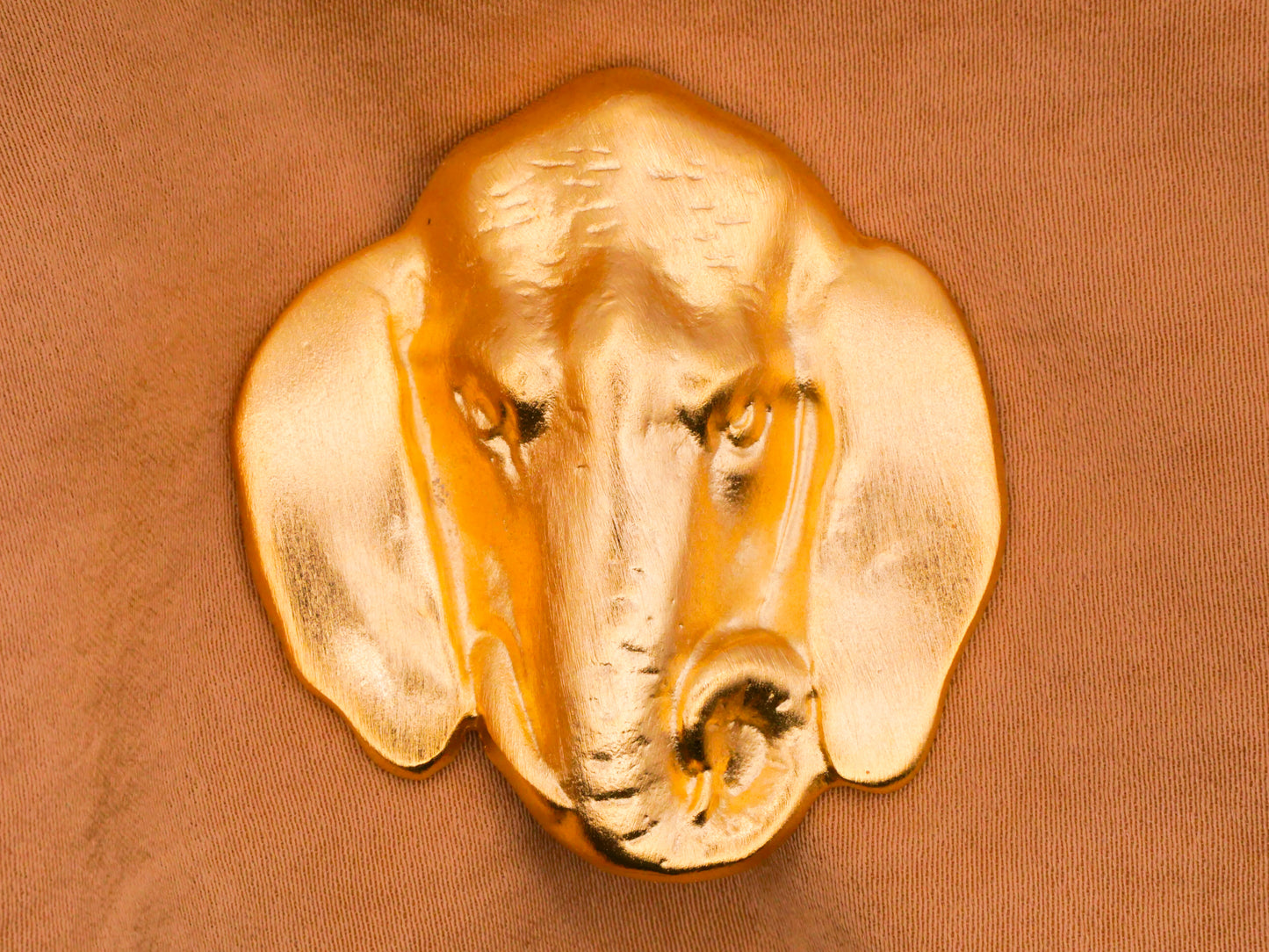 Elephant Head Vintage Gold Metal Large Button 41x44mm