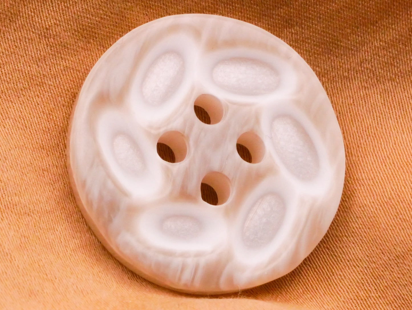 Leaf Wreath Natural Shell Look Translucent Plastic Button 26mm