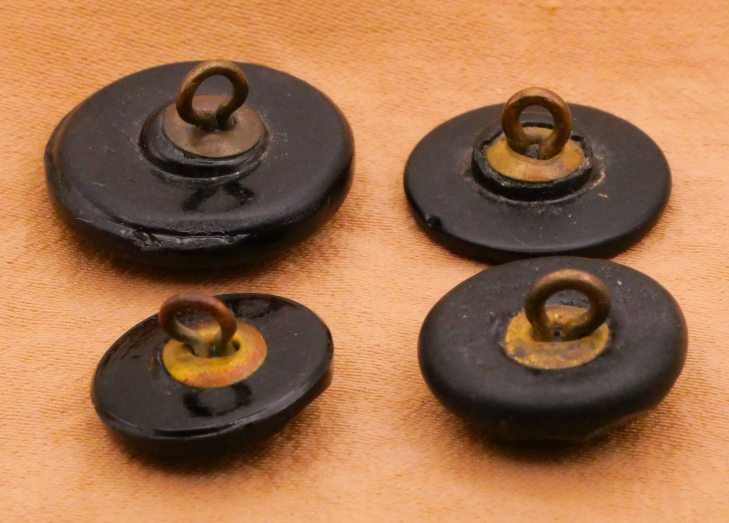 Black Glass Matte Shiny Vintage Button Various 13-18mm