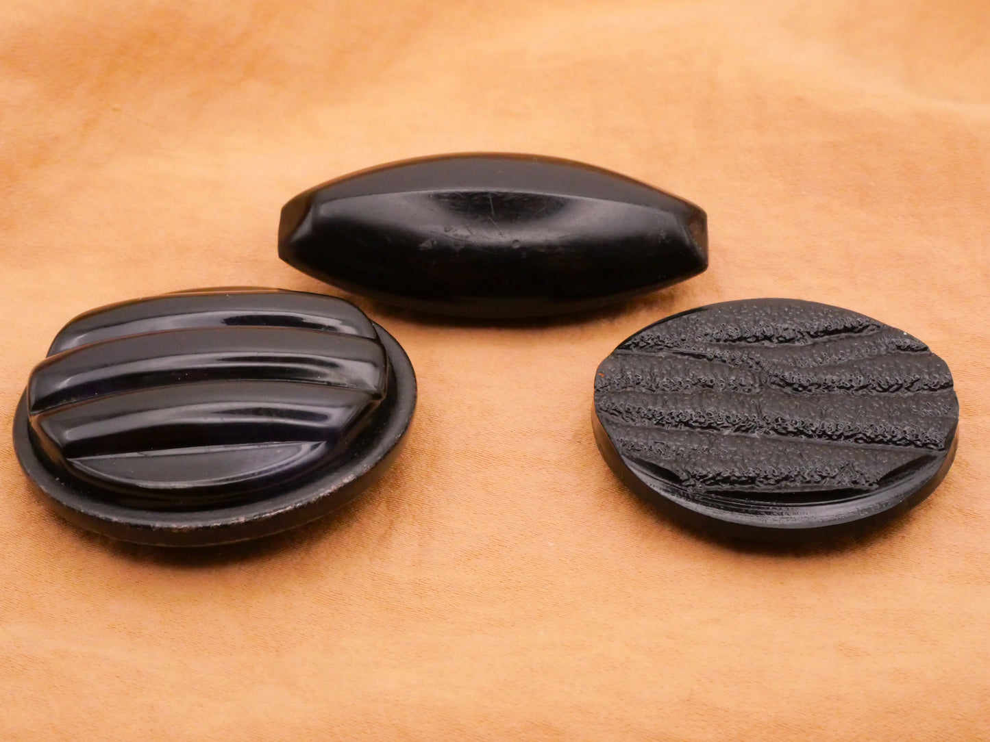 Celluloid Black Sculptural Vintage Early Plastic Large Button Various 20-45mm