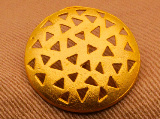 Triangle Pattern Cutout Vintage Gold Metal Button 25mm