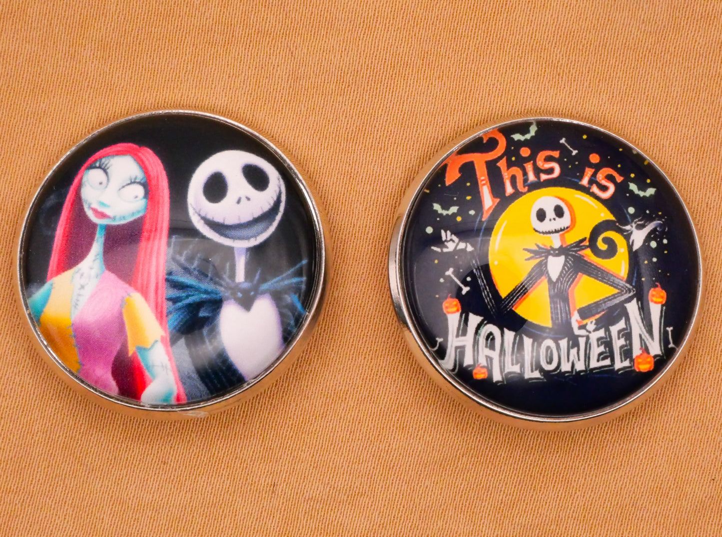 Nightmare Before Christmas Halloween Disney Glass Dome Metal Button Various 27mm