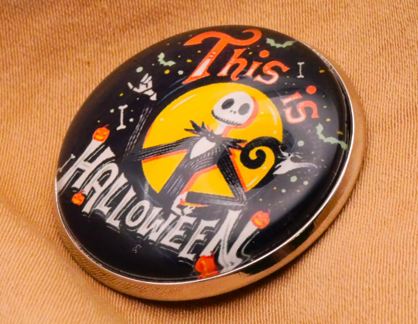 Nightmare Before Christmas Halloween Disney Glass Dome Metal Button Various 27mm