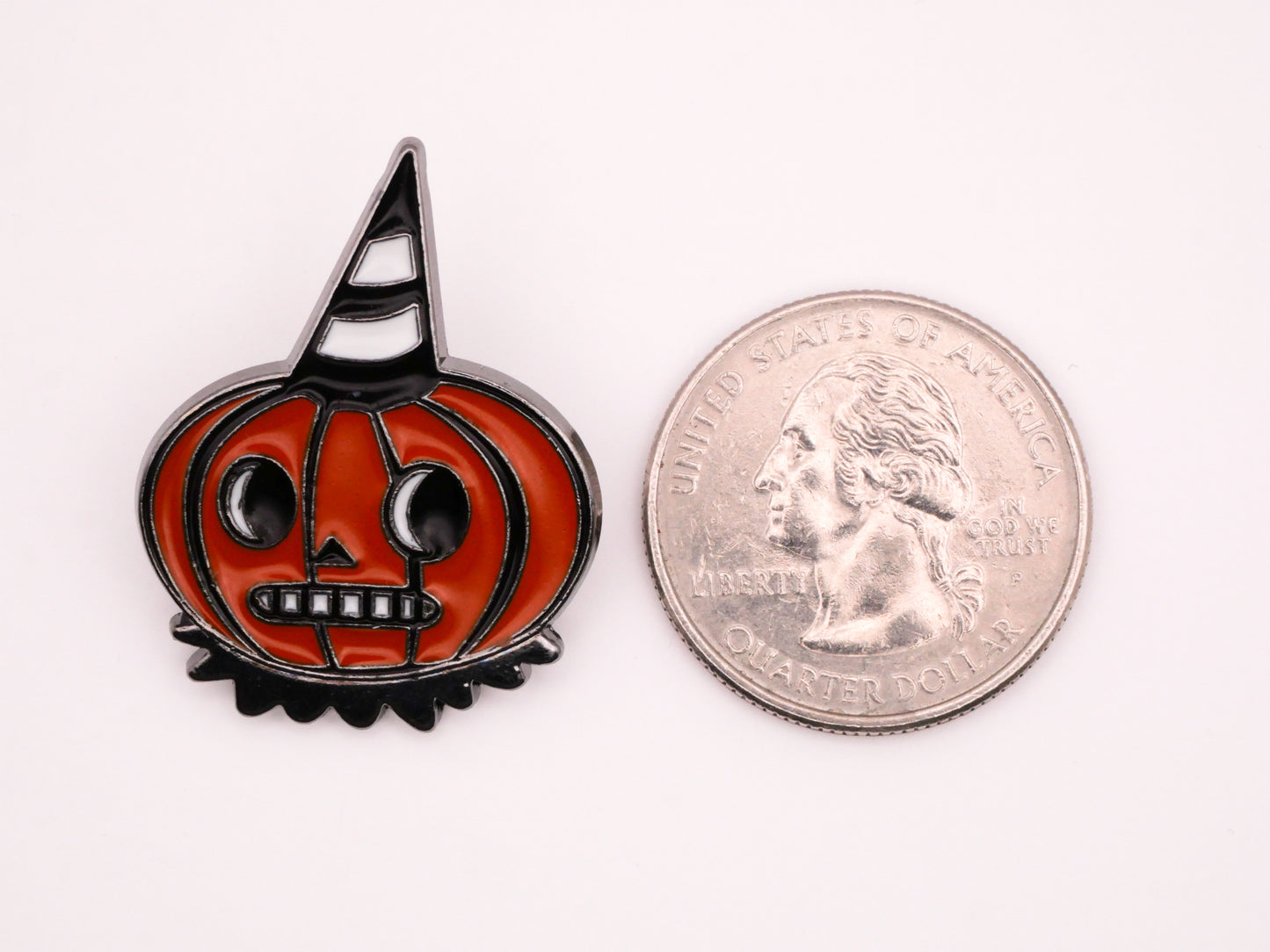 Jack-O-Lantern Pumpkin Halloween Party Enamel Metal Button 25x32mm