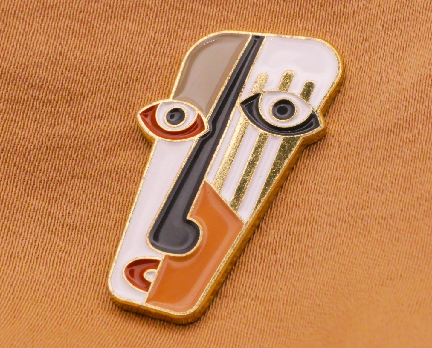 Picasso Style Face Eye Lips Cubism Metal Enamel Button 15-28mm