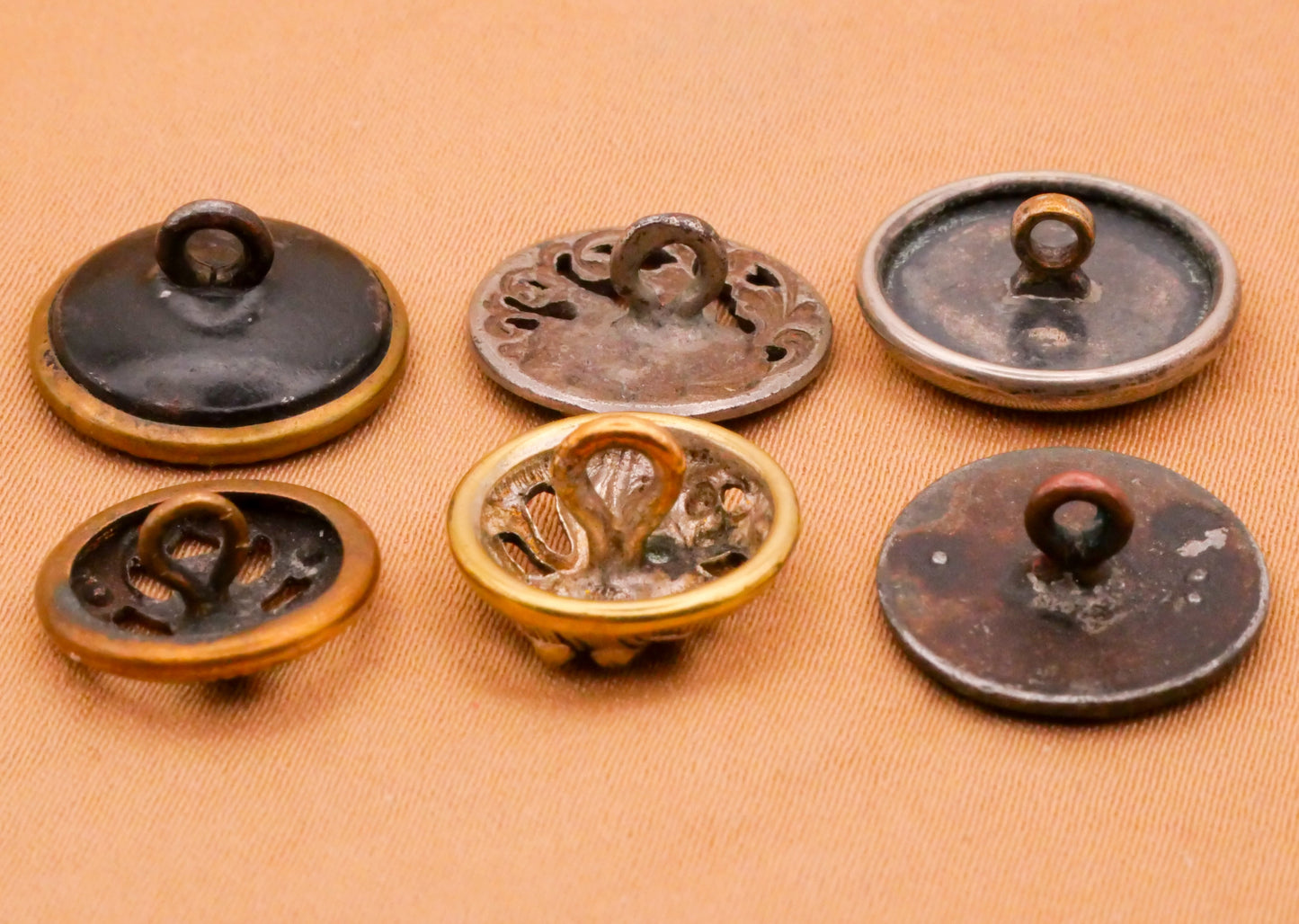 Art Nouveau Scrolls Steel Cut Look Antique Metal Button Various 13-15mm