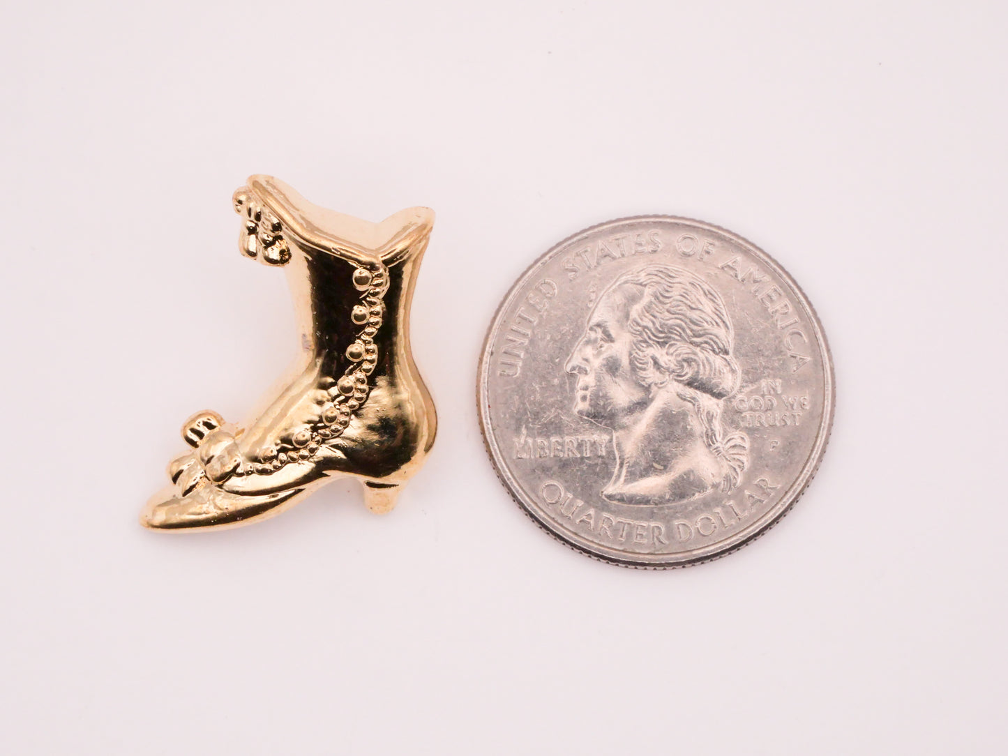 Shoe Button Up Boot Gold Plastic Button 18x24mm