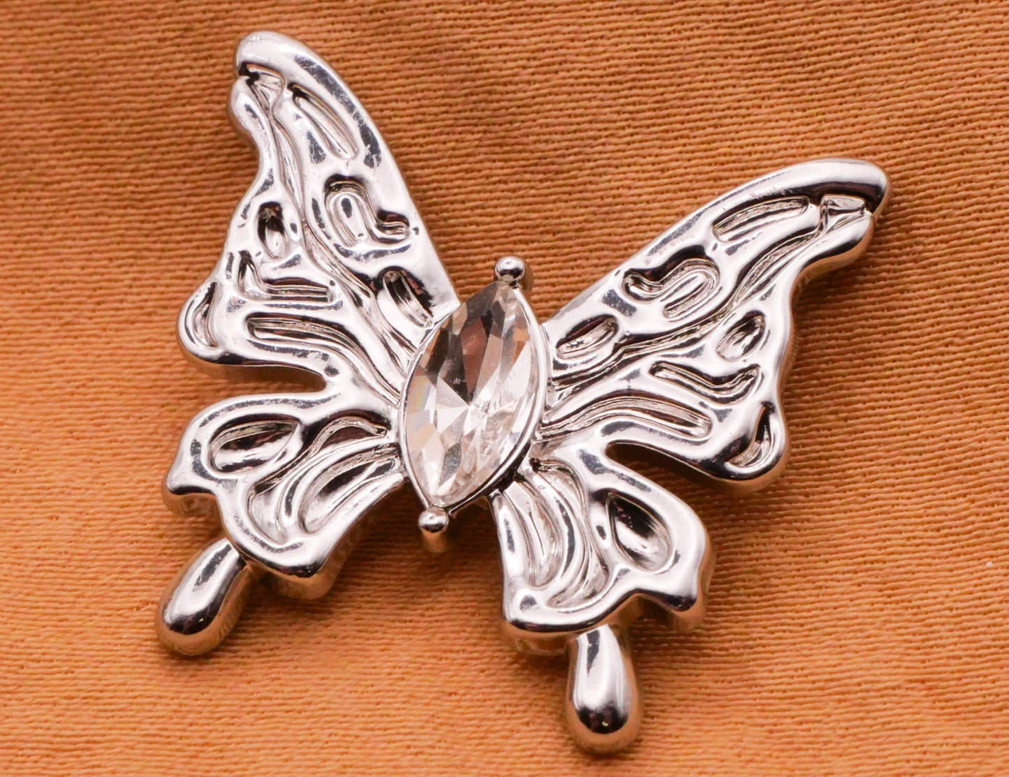 Butterfly Rhinestone Body Gold Silver Metal Button Various 21x22mm