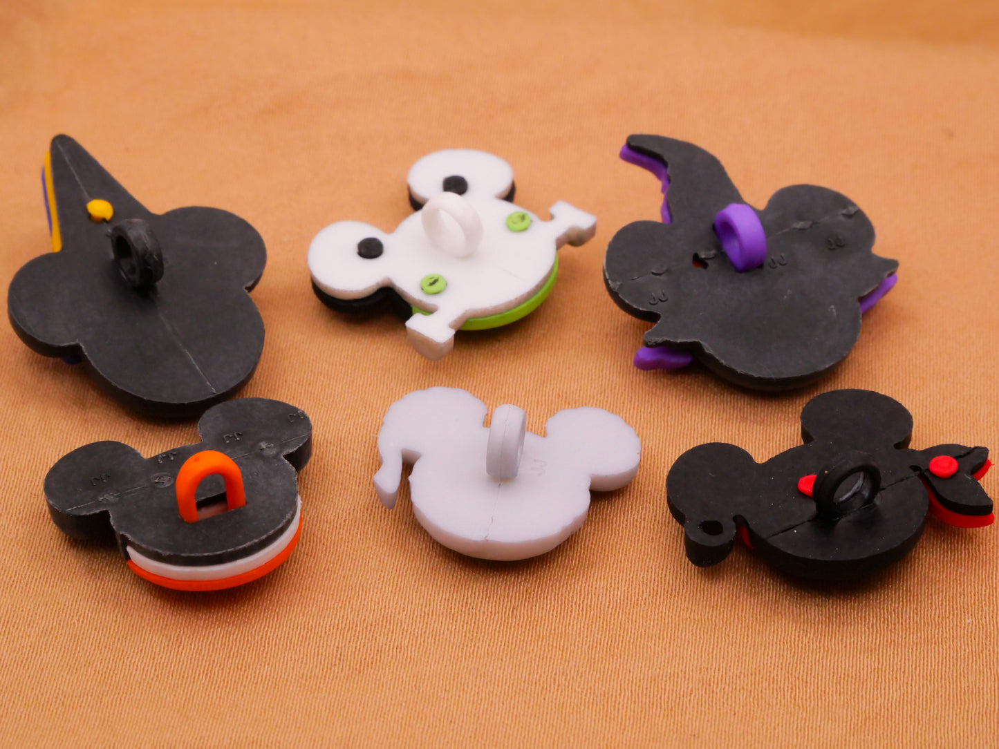 Mickey Minnie Mouse Disney Halloween Costume Hats Plastic Set of Six Buttons 17-27mm