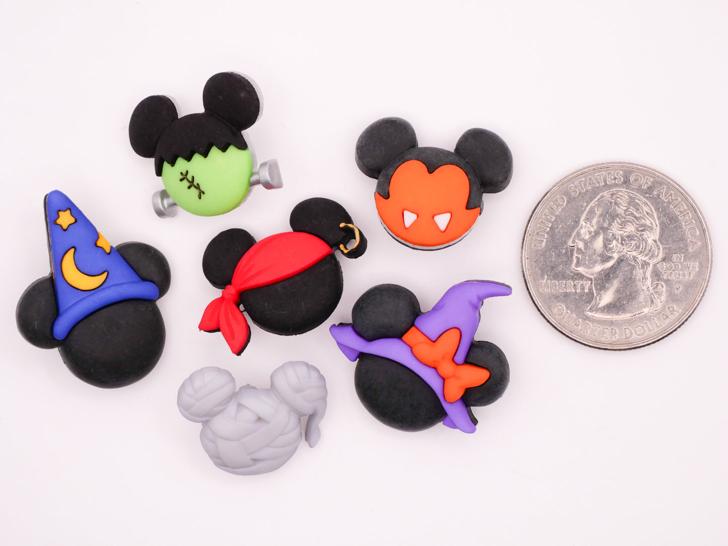 Mickey Minnie Mouse Disney Halloween Costume Hats Plastic Set of Six Buttons 17-27mm