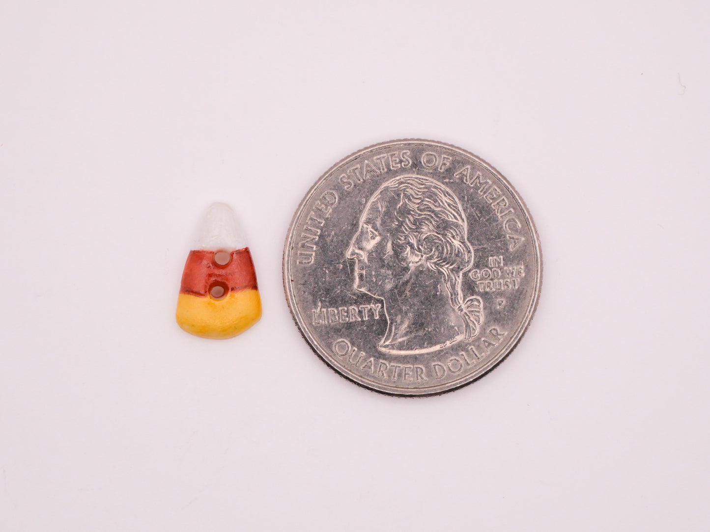 Candy Corn Halloween Hand-Painted Porcelain Ceramic Button 8x13mm