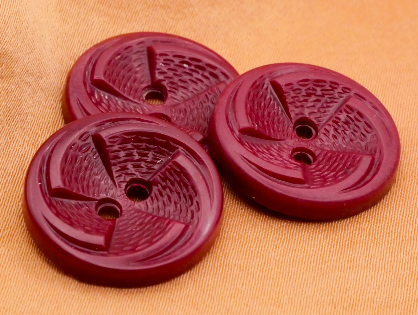 Maroon Burgundy Wine Vintage Plastic Set of Buttons Various 13-19mm