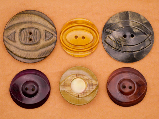 Eye Design Fall Color Celluloid Early Plastic Button Various 28-37mm