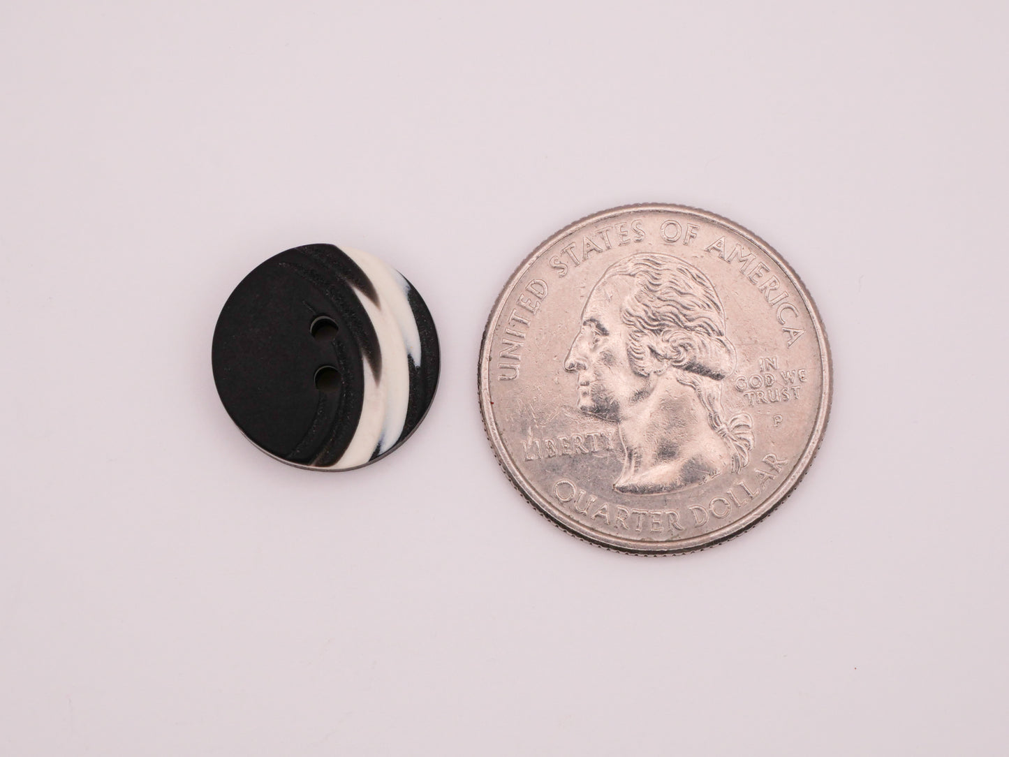 Lightening Black White Laminated Carved Vintage Plastic Set of Five Buttons 15mm