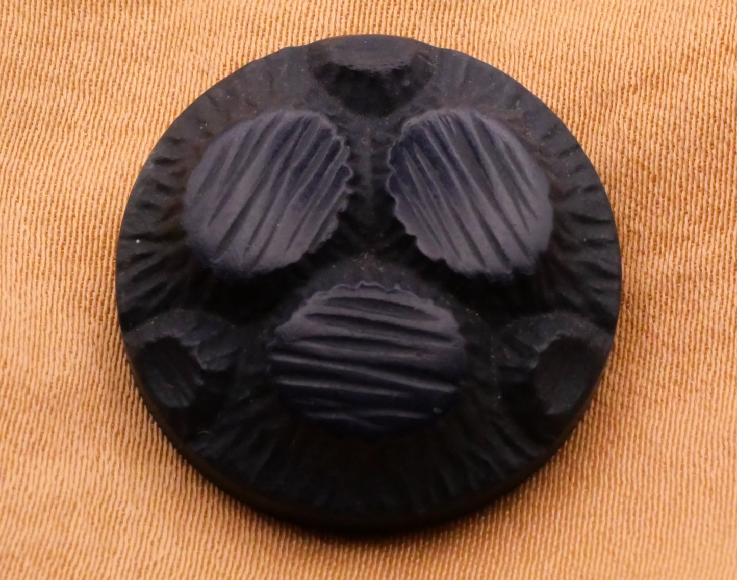 Tree Stump Navy Blue Buffed Celluloid Button 22mm