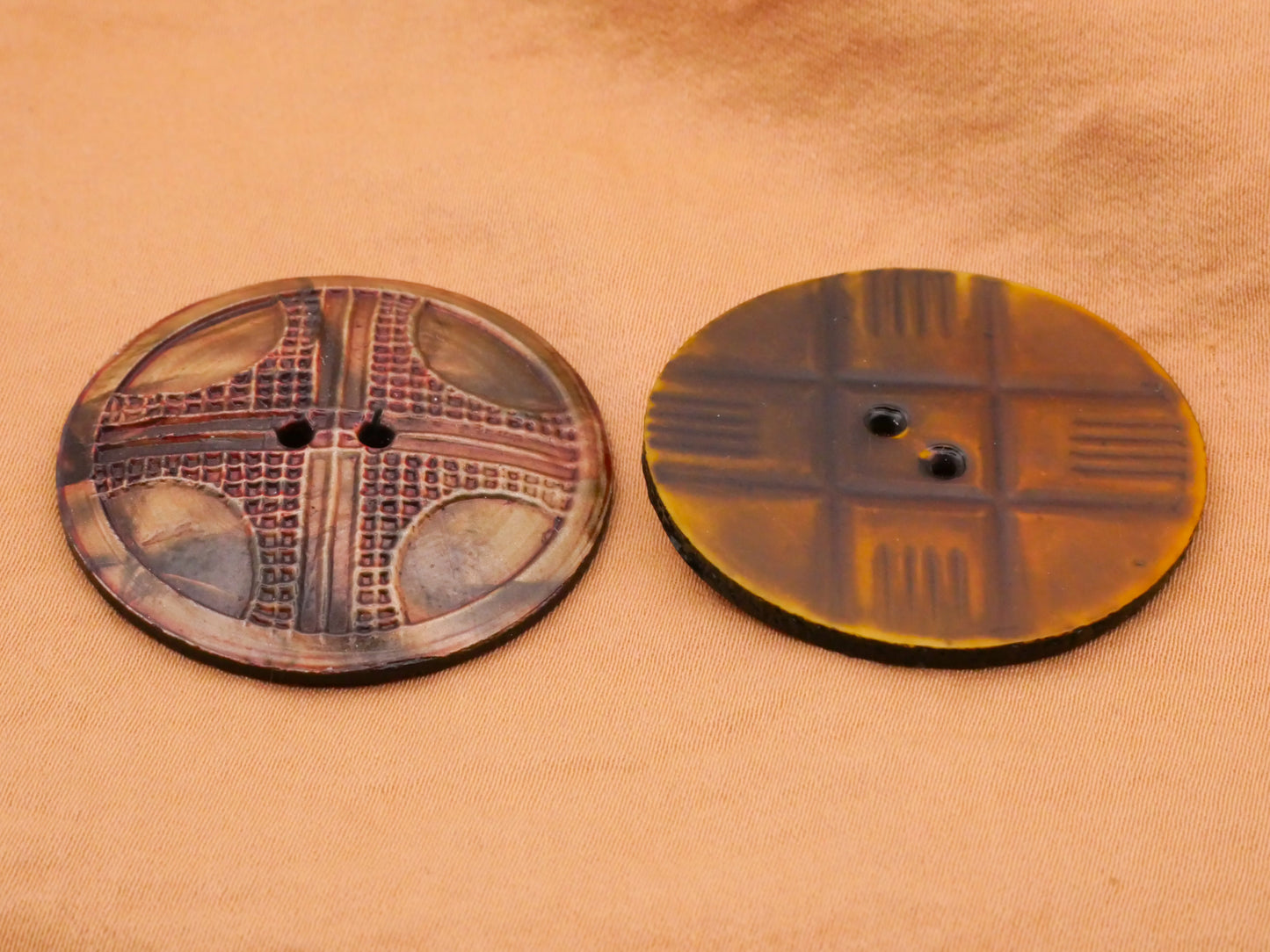 Cross Celluloid Early Plastic Wafer Button Various 35mm