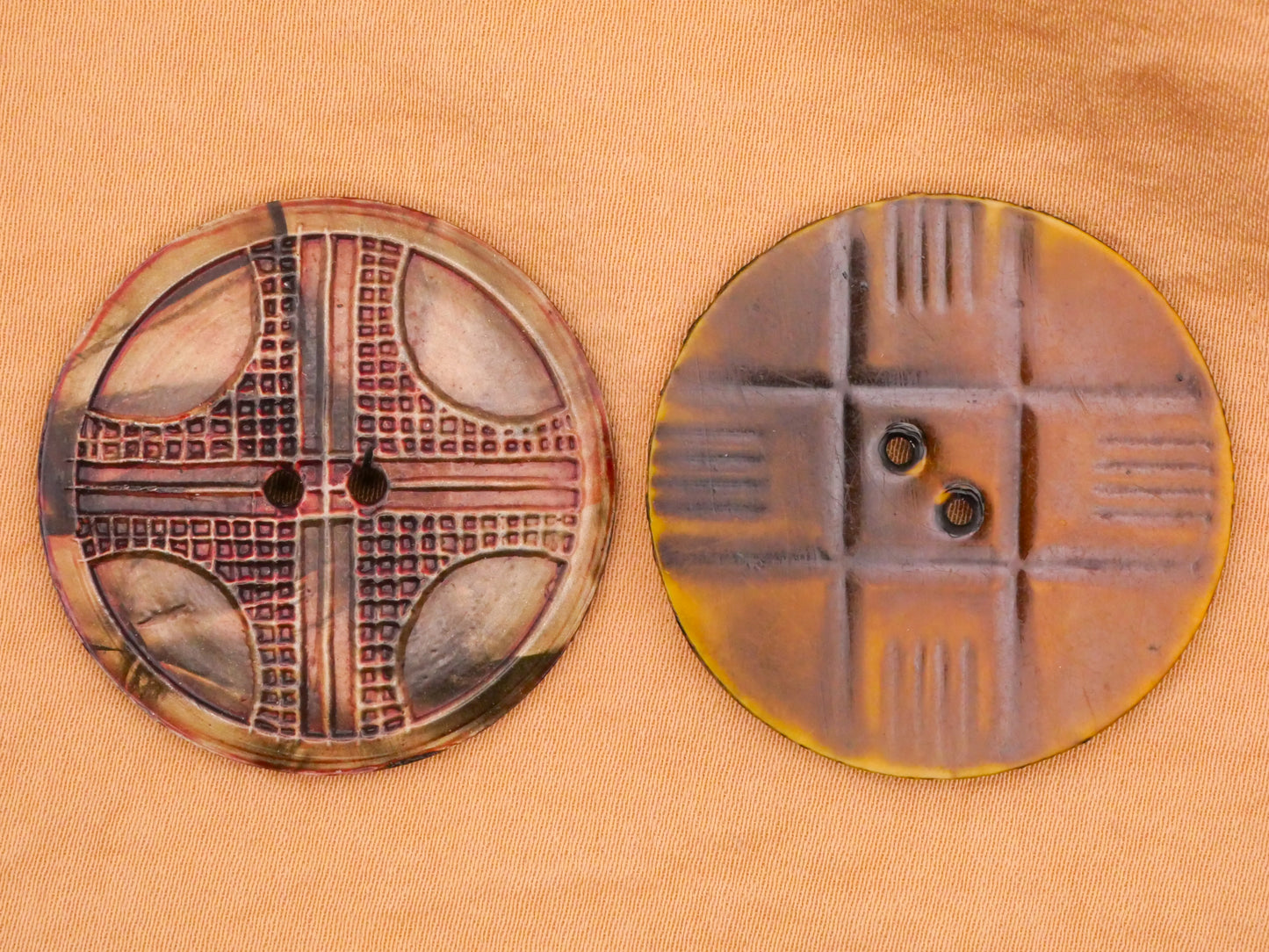 Cross Celluloid Early Plastic Wafer Button Various 35mm