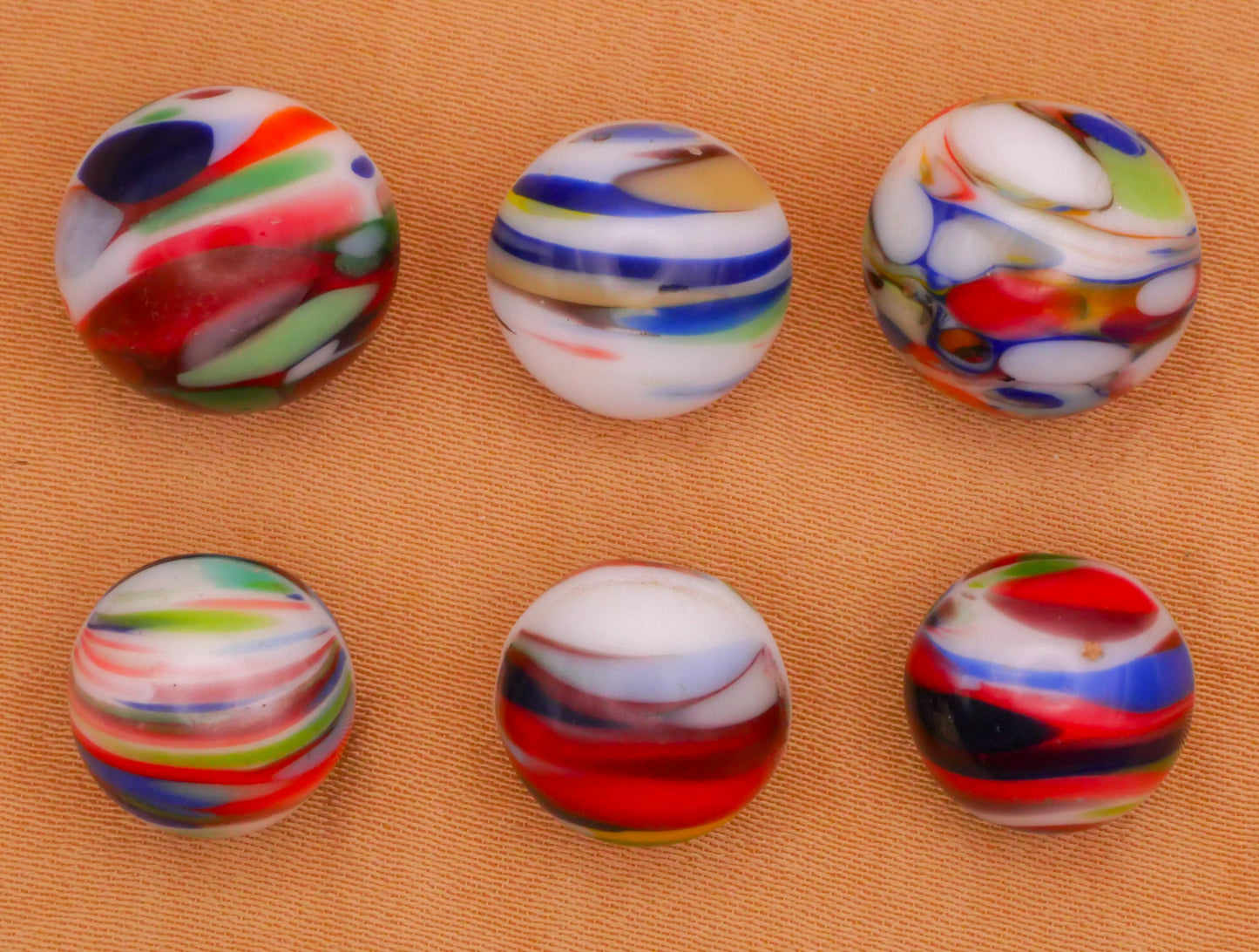 Marble Swirl Stripe Vintage Glass Button Various 11-14mm