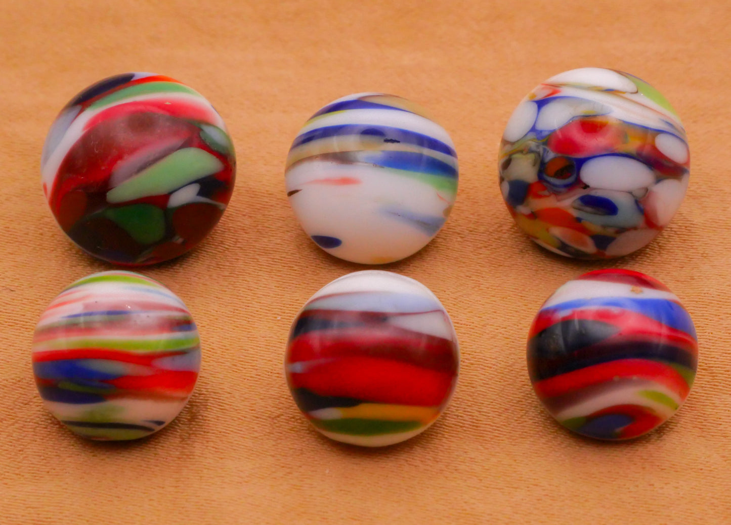 Marble Swirl Stripe Vintage Glass Button Various 11-14mm