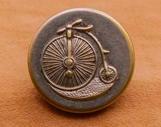 Penny Farthing High Wheel Bicycle Metal Button 17mm