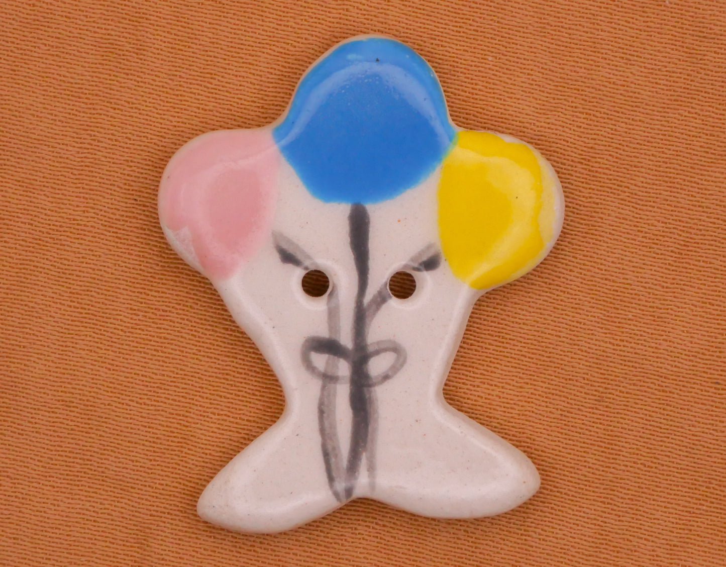 Balloon Circus Party Ceramic Sew-Thru Button 23x28mm