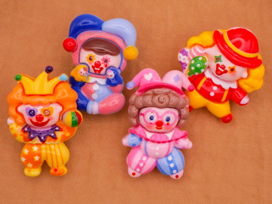 Clown Circus Performer Plastic Set of Four Buttons 22-33mm