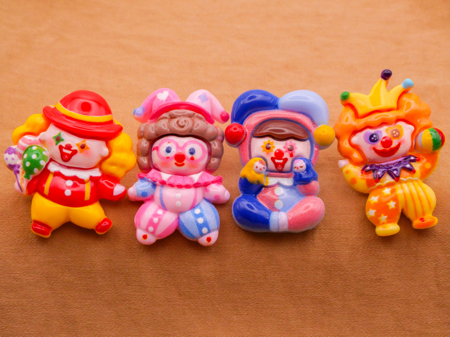 Clown Circus Performer Plastic Set of Four Buttons 22-33mm