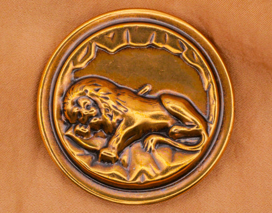 Lion of Lucerne Arrow Large Vintage Repro of Antique Metal Button 38mm