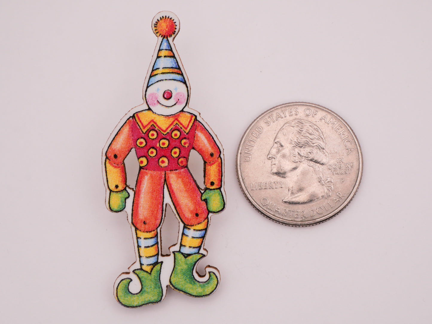 Clown Circus Mary Engelbreit Wood Button 23-54mm