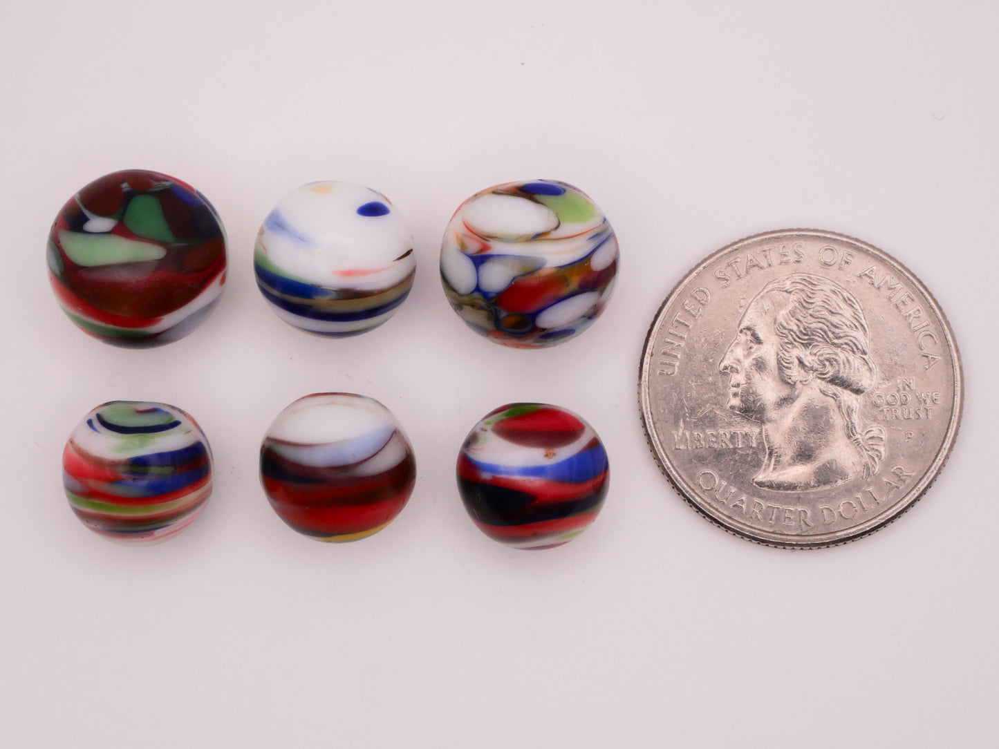 Marble Swirl Stripe Vintage Glass Button Various 11-14mm