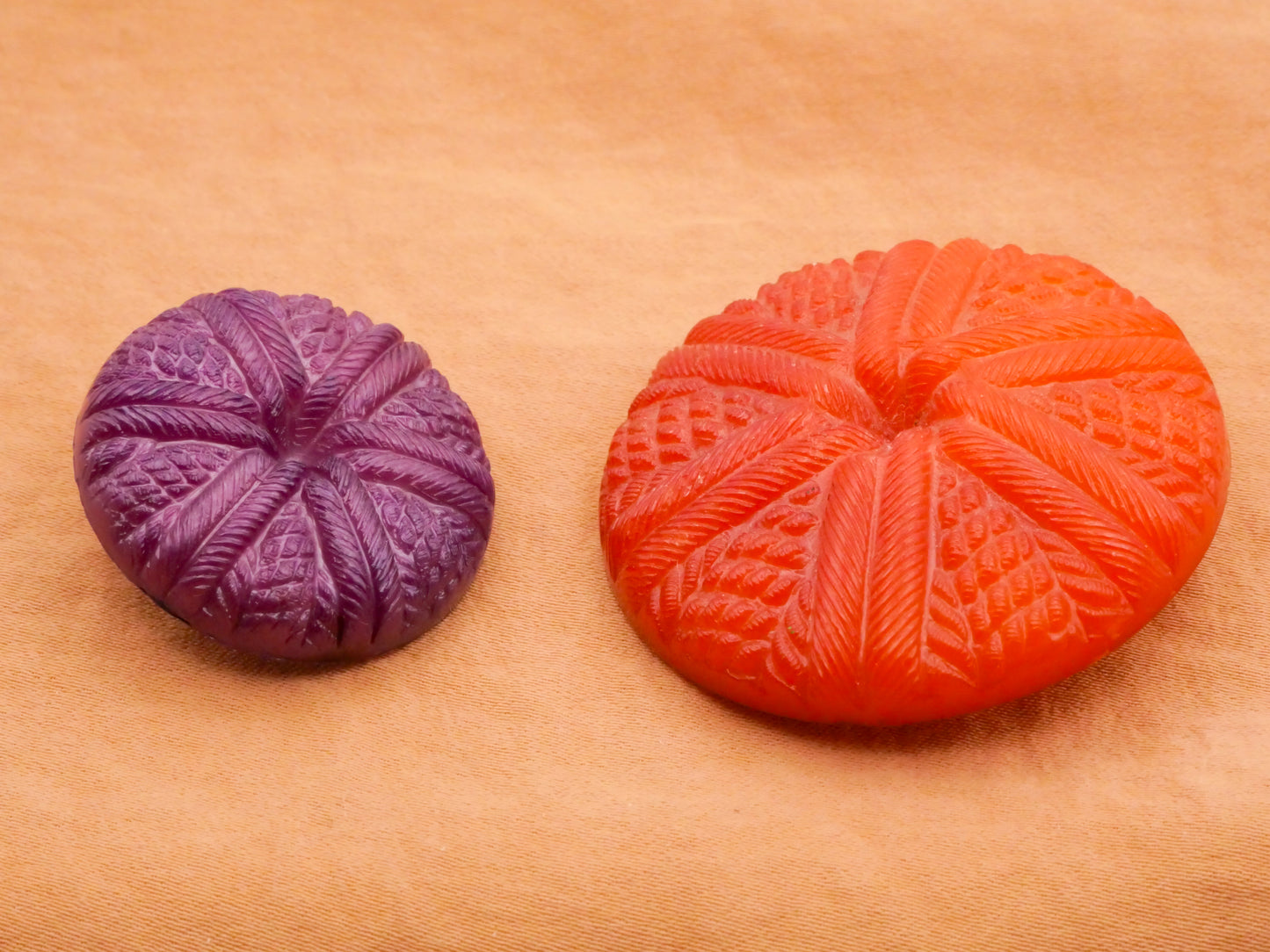 Purple Orange Basket Weave Woven Look Vintage Plastic Button Various 28-42mm