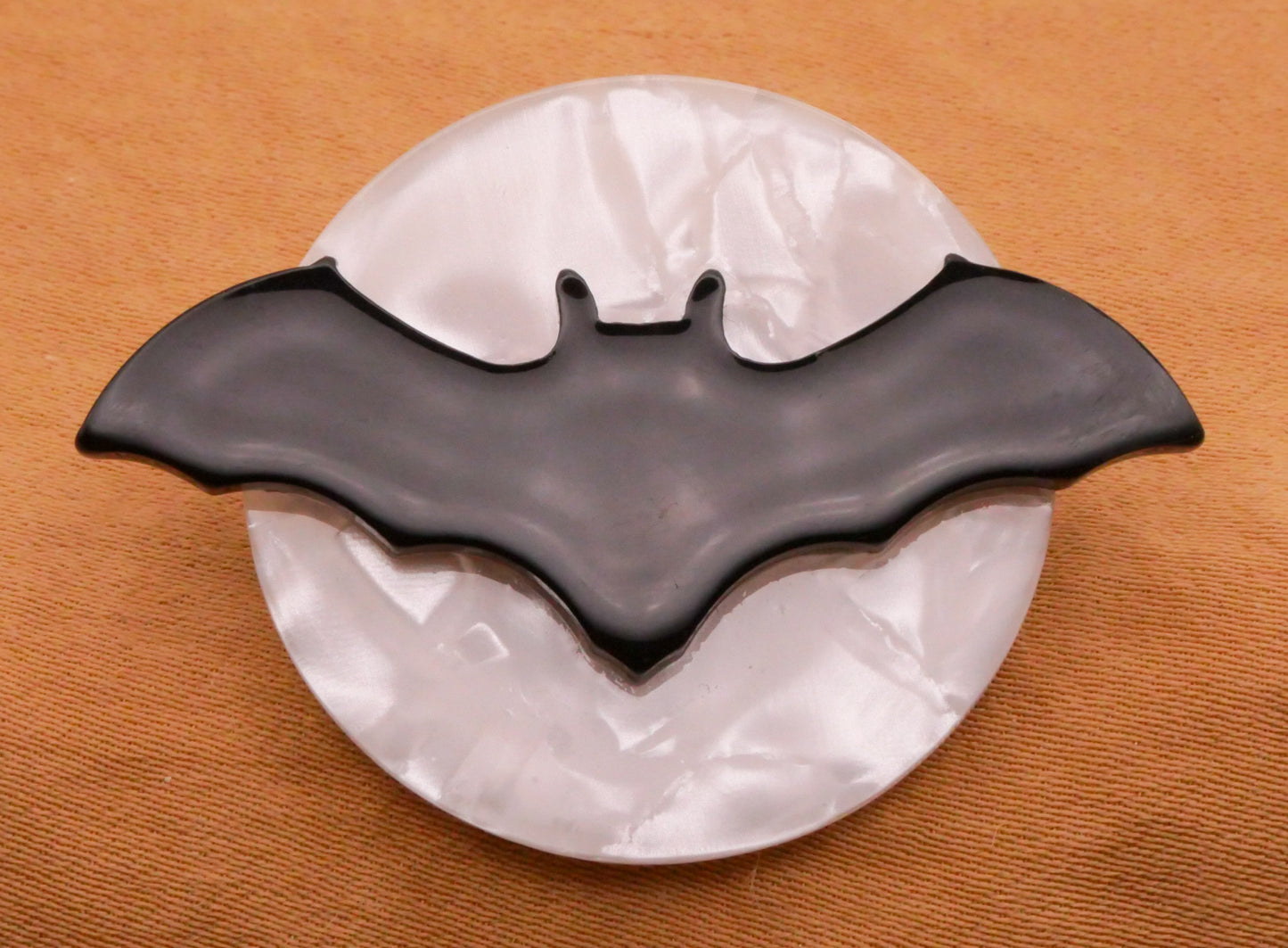 Bat Moon Large Marbled Acrylic Plastic Button 30x42mm