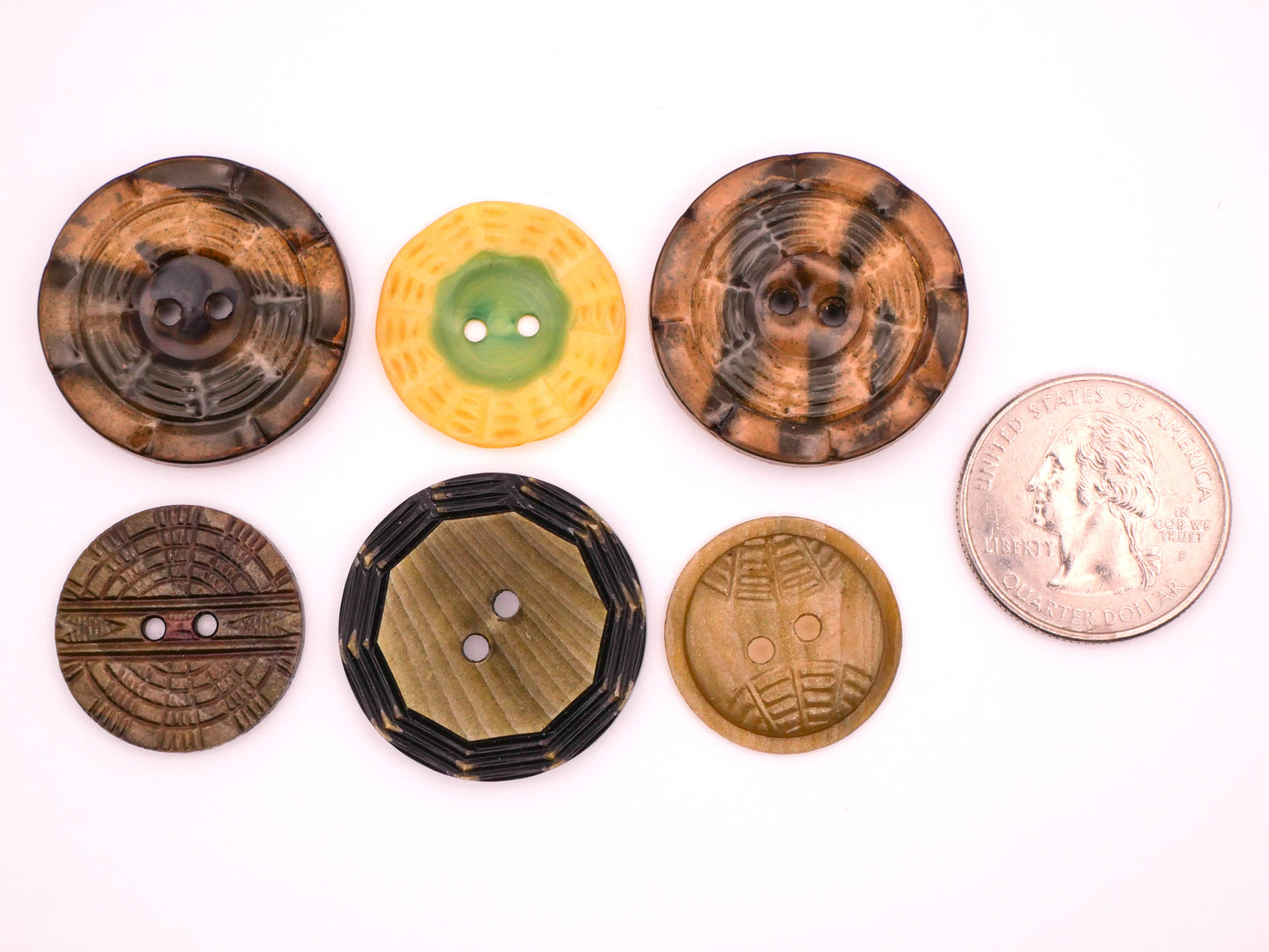 Spider Web Celluloid Early Plastic Button Various 21-28mm