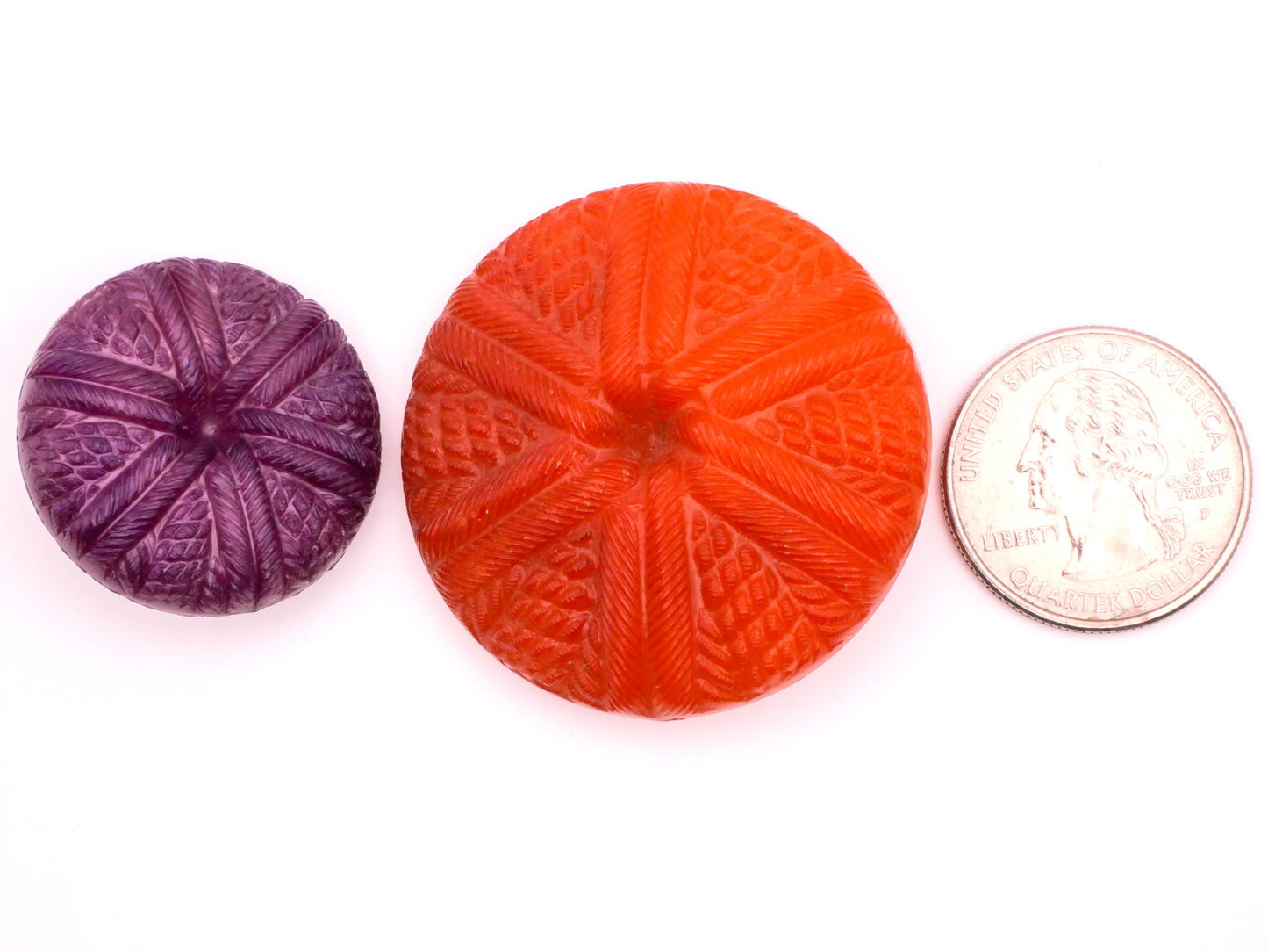 Purple Orange Basket Weave Woven Look Vintage Plastic Button Various 28-42mm