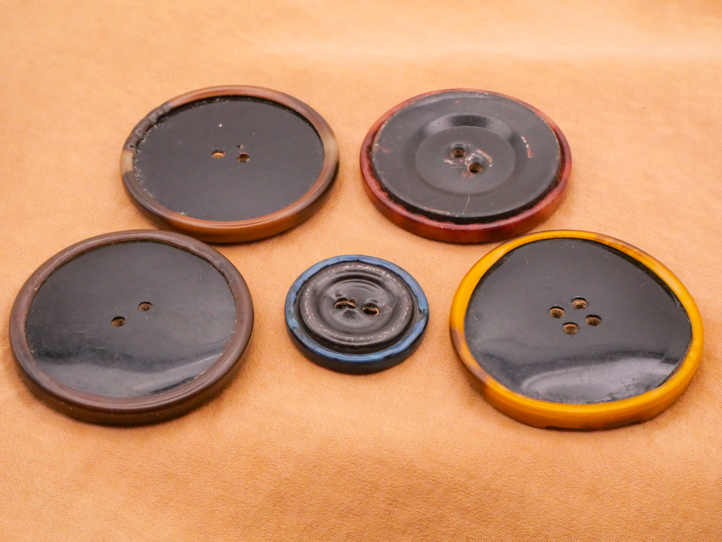 Celluloid Tribal Native American Inspired Early Plastic Button Various 23-39mm