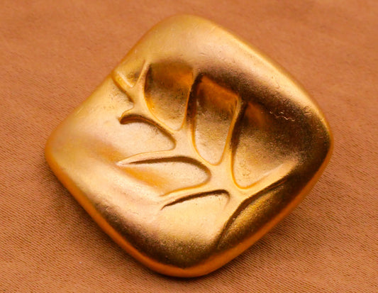 Leaf Square Vintage Gold Metal Button 27mm