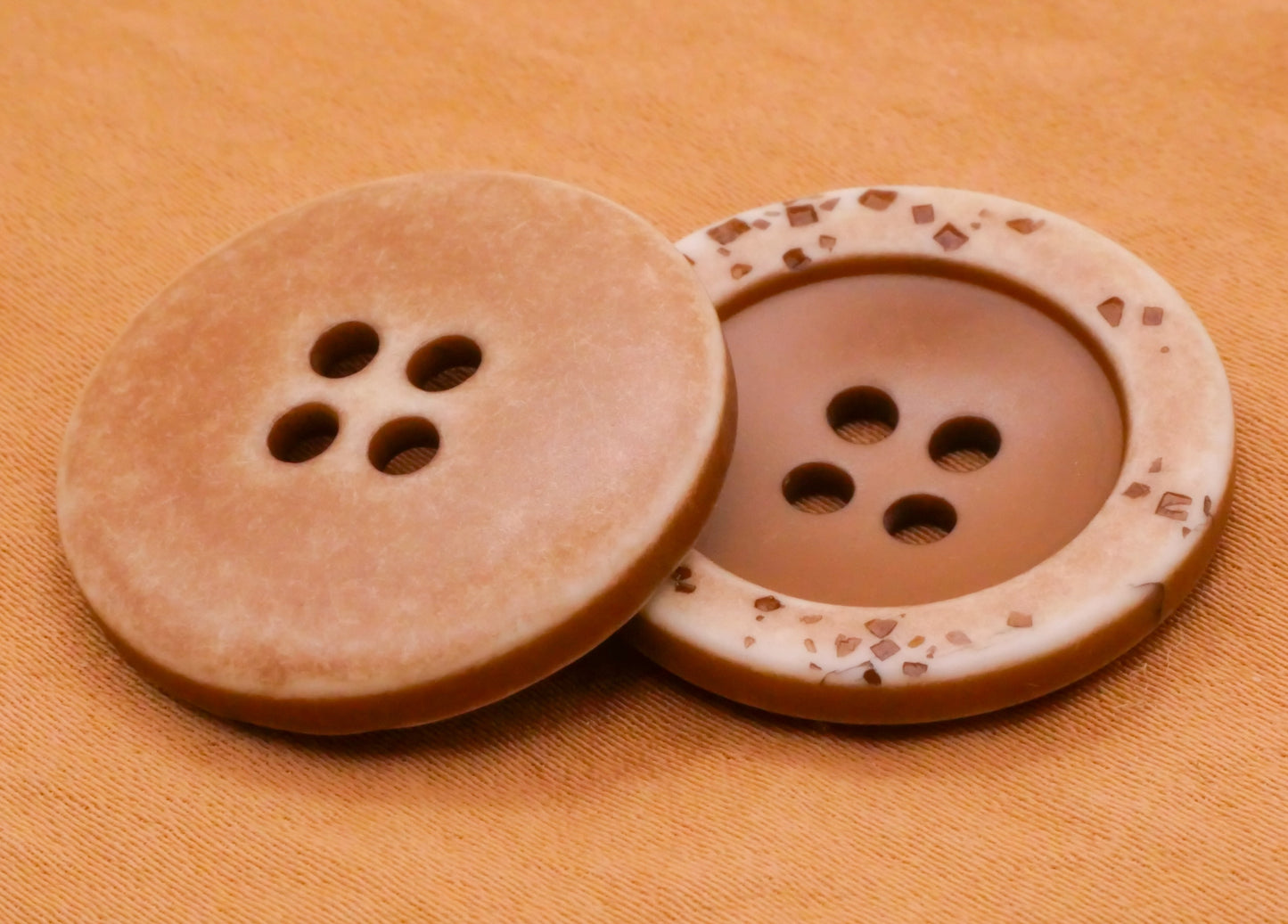 Brown Composite Edge Plastic Set of Three Buttons 25mm