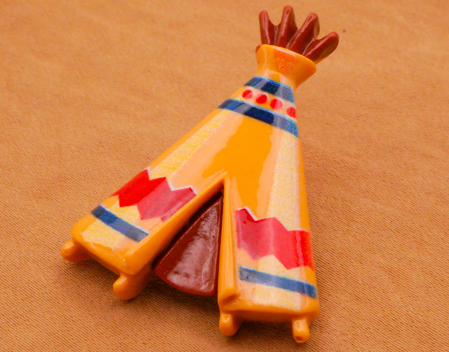 Tepee Teepee Native American Tent Plastic Pair of Buttons 29x38mm