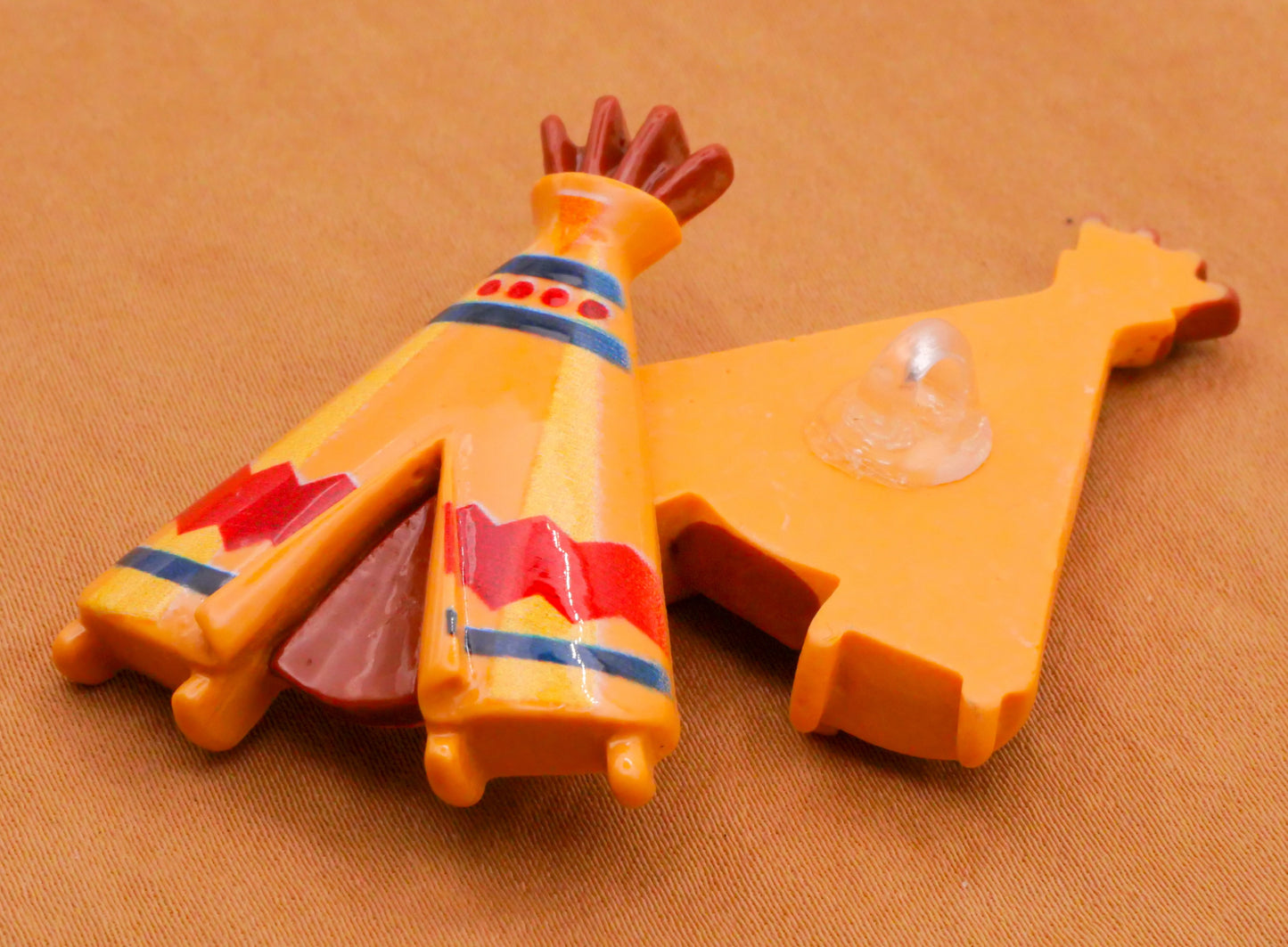 Tepee Teepee Native American Tent Plastic Pair of Buttons 29x38mm