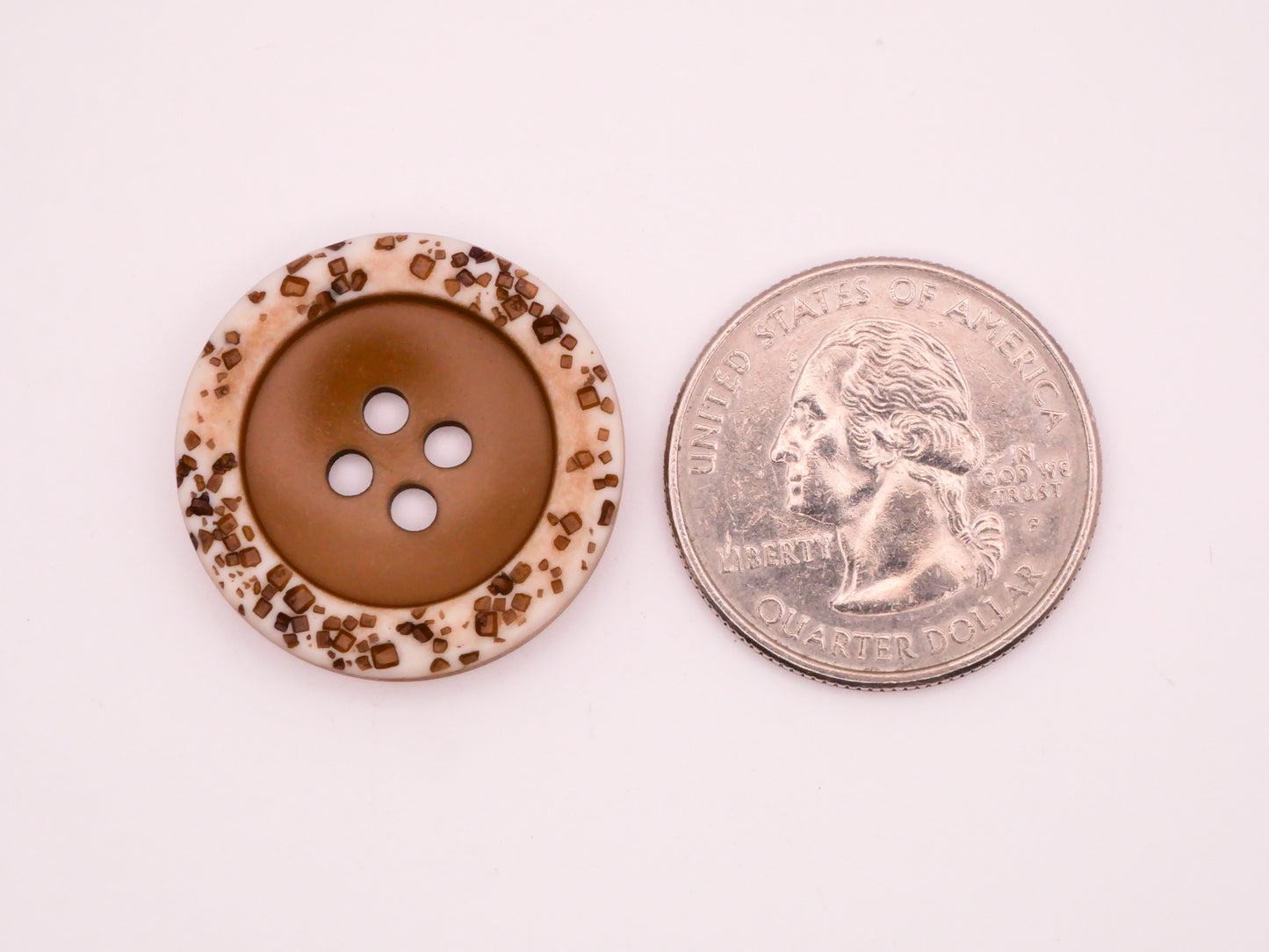 Brown Composite Edge Plastic Set of Three Buttons 25mm